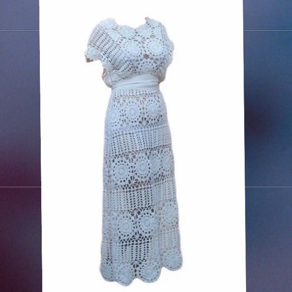 Dresses & Skirts - Crochet dress s/m vintage dress chic